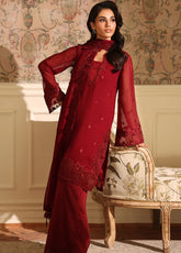 Ensembles By Azure Festive Embroidered Chiffon 3 Piece Unstitched Suit AZU25EFE D-CHERRY VEIL